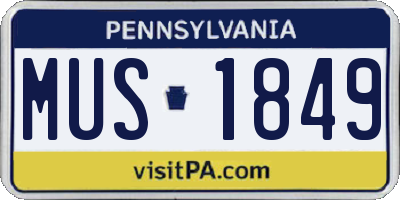 PA license plate MUS1849