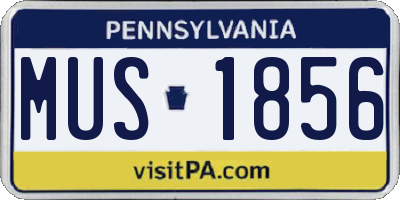 PA license plate MUS1856