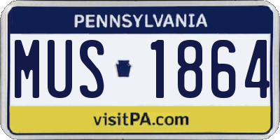 PA license plate MUS1864