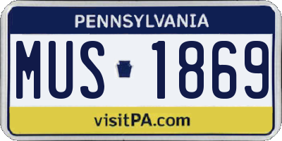PA license plate MUS1869