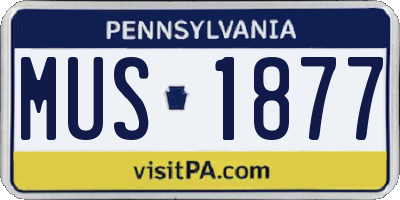 PA license plate MUS1877