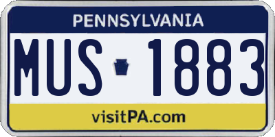 PA license plate MUS1883