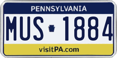 PA license plate MUS1884