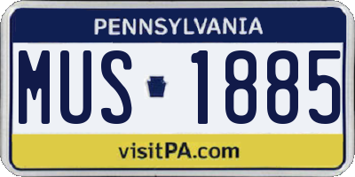 PA license plate MUS1885