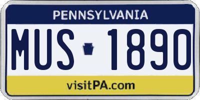 PA license plate MUS1890