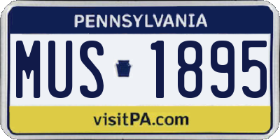PA license plate MUS1895