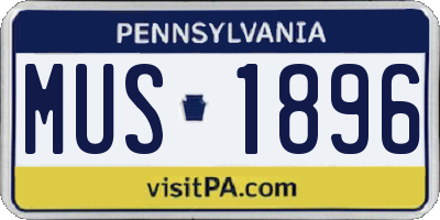 PA license plate MUS1896