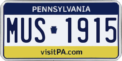 PA license plate MUS1915