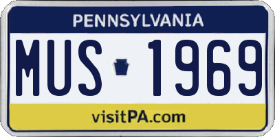 PA license plate MUS1969