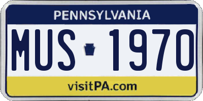 PA license plate MUS1970