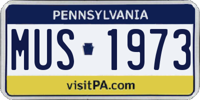 PA license plate MUS1973