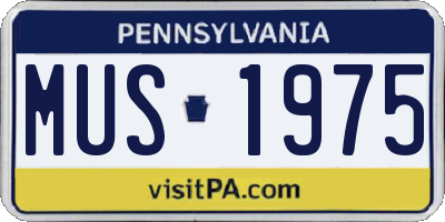 PA license plate MUS1975