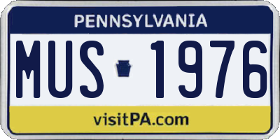 PA license plate MUS1976