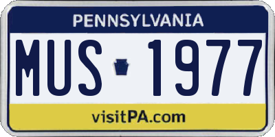 PA license plate MUS1977