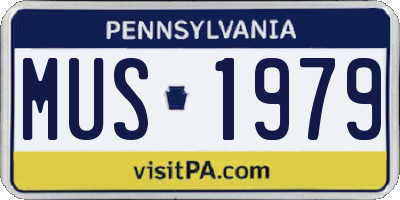 PA license plate MUS1979