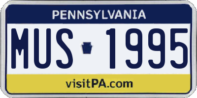 PA license plate MUS1995