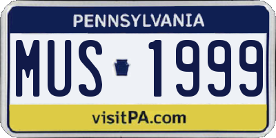 PA license plate MUS1999
