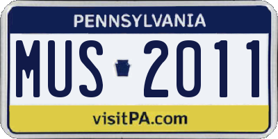 PA license plate MUS2011