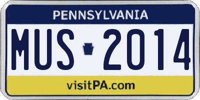 PA license plate MUS2014