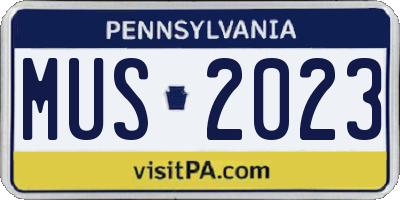 PA license plate MUS2023