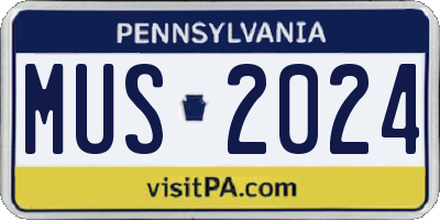 PA license plate MUS2024
