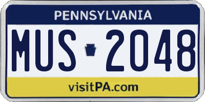 PA license plate MUS2048