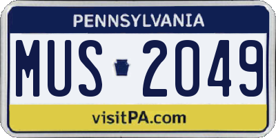 PA license plate MUS2049