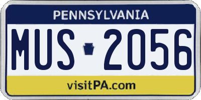 PA license plate MUS2056