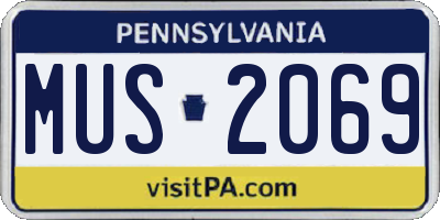 PA license plate MUS2069