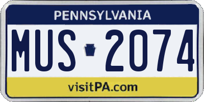 PA license plate MUS2074
