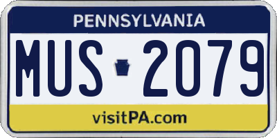 PA license plate MUS2079