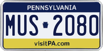 PA license plate MUS2080