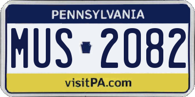 PA license plate MUS2082