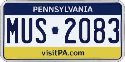 PA license plate MUS2083