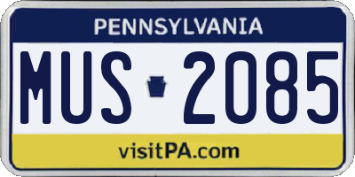 PA license plate MUS2085