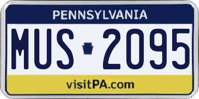 PA license plate MUS2095