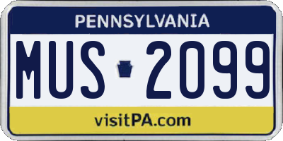 PA license plate MUS2099