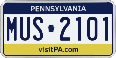 PA license plate MUS2101