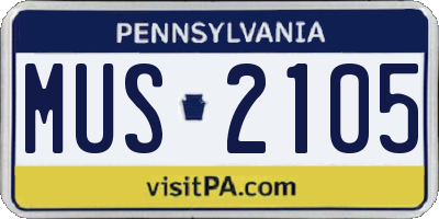 PA license plate MUS2105