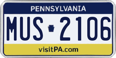 PA license plate MUS2106