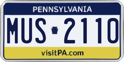 PA license plate MUS2110