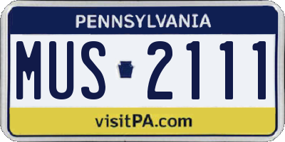 PA license plate MUS2111