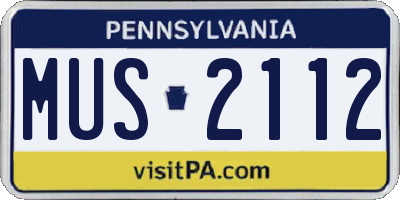 PA license plate MUS2112