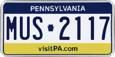 PA license plate MUS2117