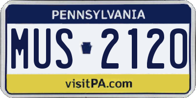 PA license plate MUS2120