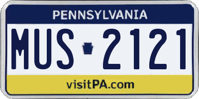 PA license plate MUS2121