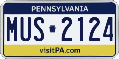 PA license plate MUS2124