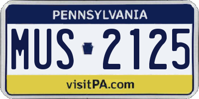 PA license plate MUS2125