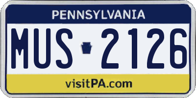 PA license plate MUS2126