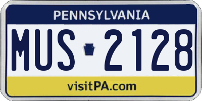PA license plate MUS2128